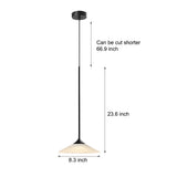 Modern Black LED Cone Pendant Light with White Acrylic Shade and Adjustable Cord 5W