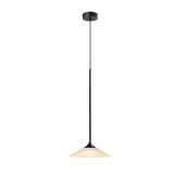 Modern Black LED Cone Pendant Light with White Acrylic Shade and Adjustable Cord 5W