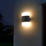 Modern Black LED Exterior Wall Sconce Waterproof Up and Down Outdoor Light Fixture