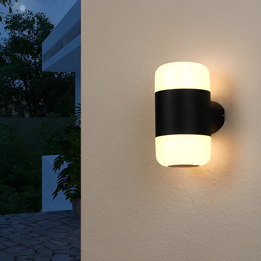 Modern Black LED Exterior Wall Sconce Waterproof Up and Down Outdoor Light Fixture