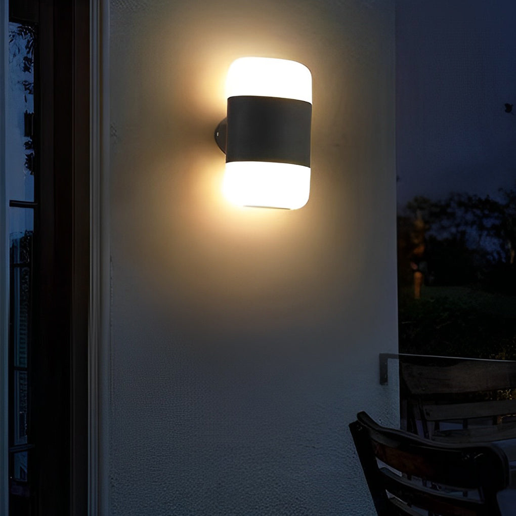 Modern Black LED Exterior Wall Sconce Waterproof Up and Down Outdoor Light Fixture