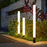 Modern Black LED Outdoor Garden Pathway Light Cylindrical Waterproof Acrylic Post Lamp