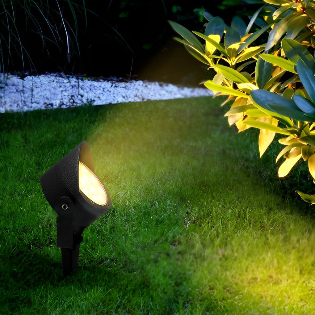 Modern Black LED Outdoor Landscape Spotlight 24W Adjustable IP65 Waterproof Yard Light