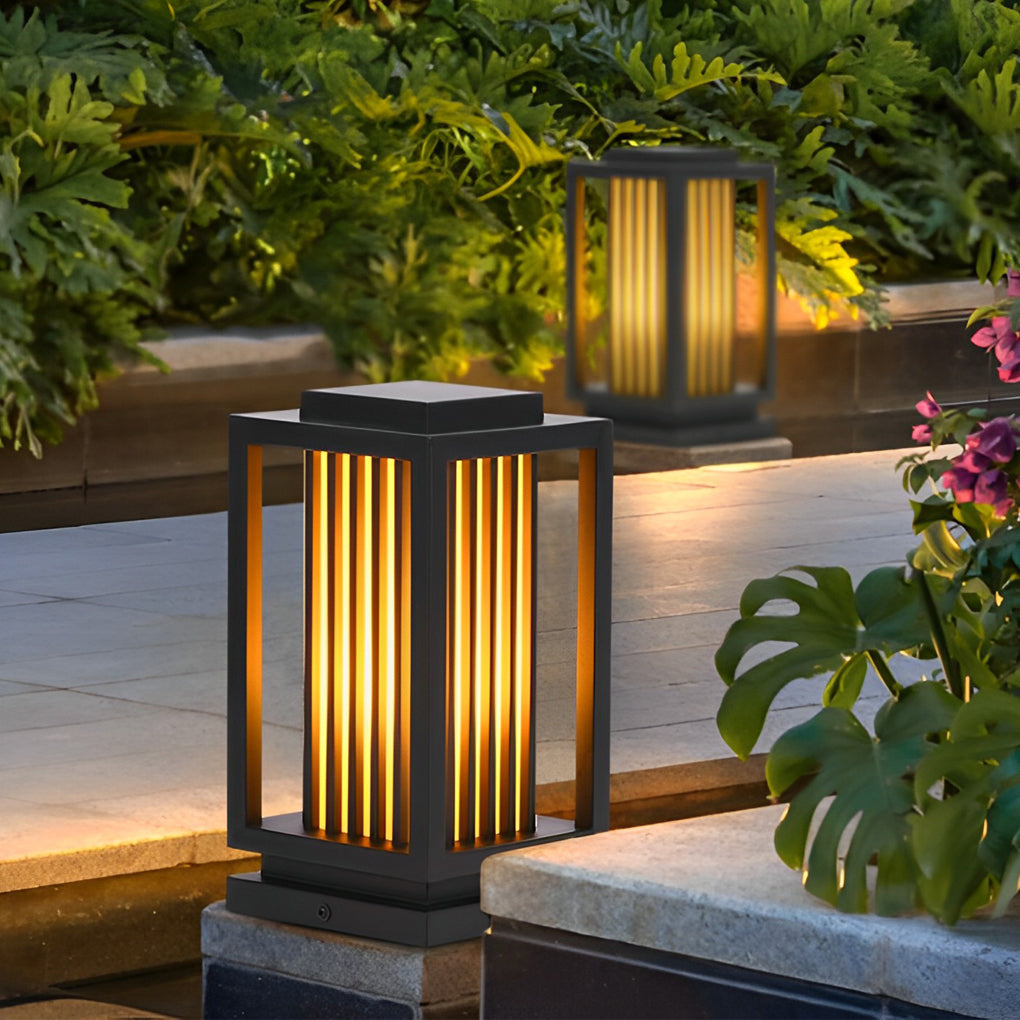 Modern Black LED Outdoor Path Light IP65 Waterproof Minimalist Garden Lawn Lamp for Villa Walkways