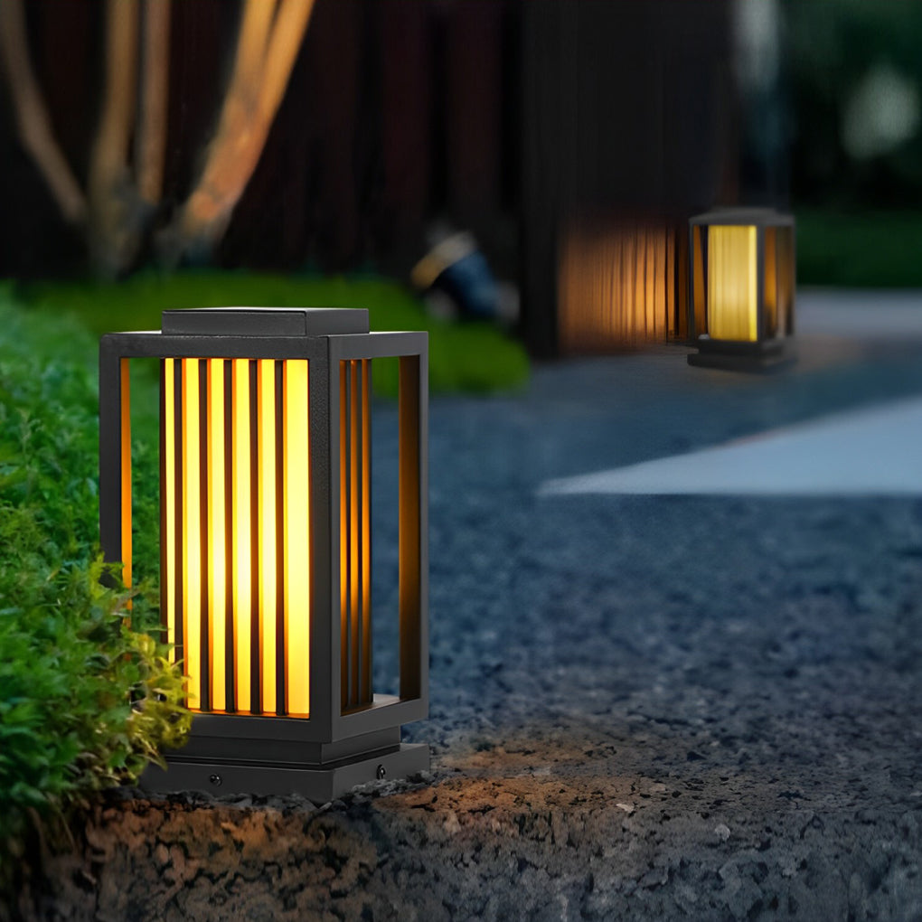 Modern Black LED Outdoor Path Light IP65 Waterproof Minimalist Garden Lawn Lamp for Villa Walkways