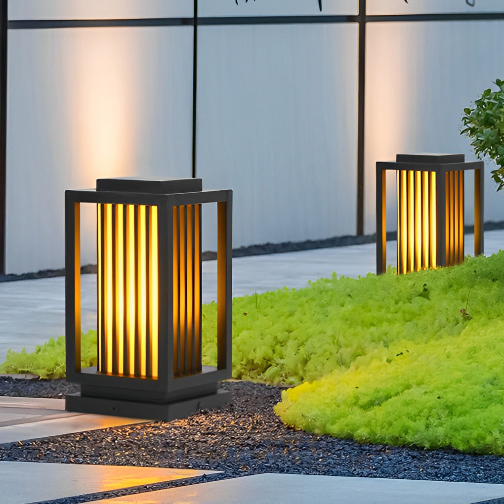 Modern Black LED Outdoor Path Light IP65 Waterproof Minimalist Garden Lawn Lamp for Villa Walkways