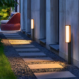 Modern Black LED Outdoor Pathway Light Waterproof Stainless Steel Garden Lawn Bollard Lamp