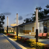 Modern Black LED Outdoor Pole Light Waterproof Minimalist Garden Yard Lamp Post for Villa