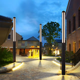 Modern Black LED Outdoor Pole Light Waterproof Minimalist Garden Yard Lamp Post for Villa