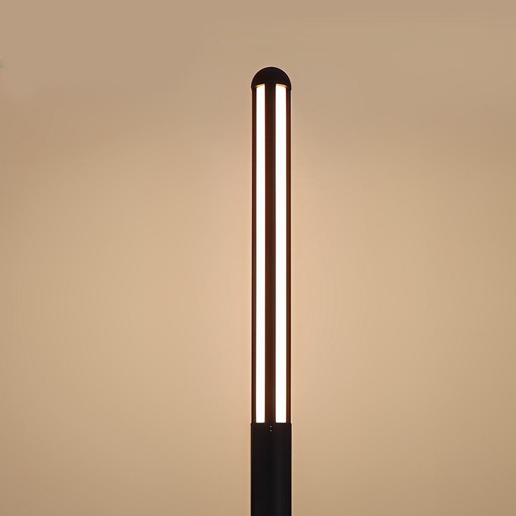 Modern Black LED Outdoor Pole Light Waterproof Minimalist Garden Yard Lamp Post for Villa