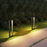 Modern Black LED Outdoor Post Light Waterproof Rectangular Bollard Lamp for Garden Pathway