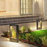Modern Black LED Outdoor Post Light Waterproof Rectangular Bollard Lamp for Garden Pathway
