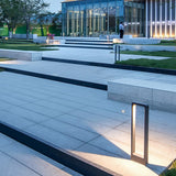Modern Black LED Outdoor Post Light Waterproof Rectangular Bollard Lamp for Garden Pathway