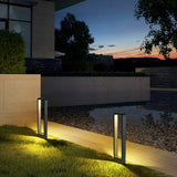 Modern Black LED Outdoor Post Light Waterproof Rectangular Bollard Lamp for Garden Pathway