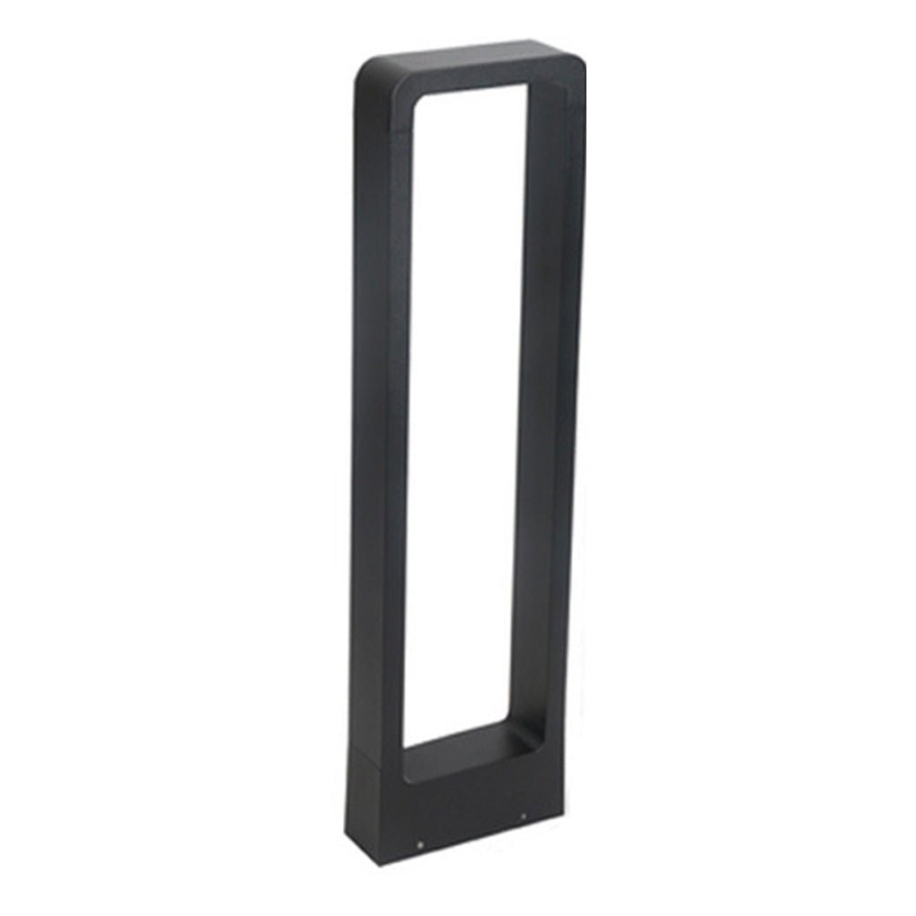 Modern Black LED Outdoor Post Light Waterproof Rectangular Bollard Lamp for Garden Pathway