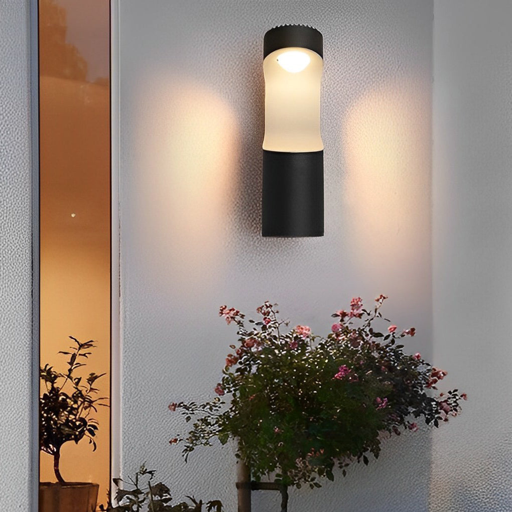 Modern Black LED Outdoor Wall Light Waterproof Aluminum Exterior Sconce for Garden Balcony