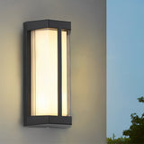 Modern Black LED Outdoor Wall Light Waterproof IP65 Exterior Sconce with Double Acrylic Shade