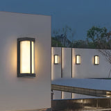 Modern Black LED Outdoor Wall Light Waterproof IP65 Exterior Sconce with Double Acrylic Shade