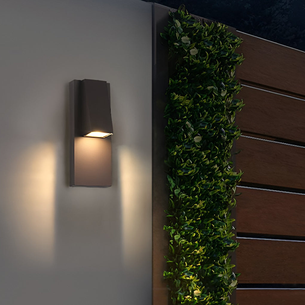 Modern Black LED Outdoor Wall Light Waterproof Rectangle Sconce for Porch and Patio