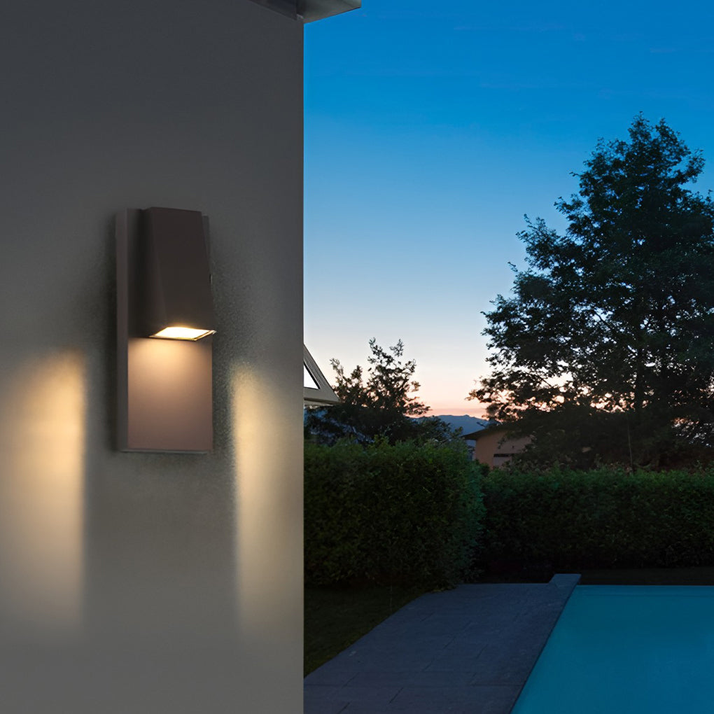 Modern Black LED Outdoor Wall Light Waterproof Rectangle Sconce for Porch and Patio