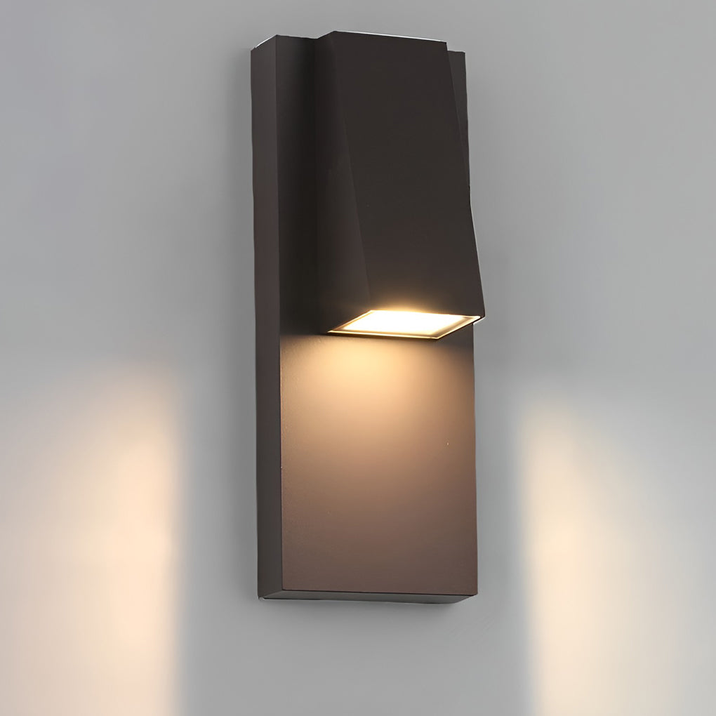 Modern Black LED Outdoor Wall Light Waterproof Rectangle Sconce for Porch and Patio