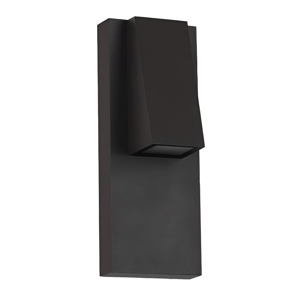 Modern Black LED Outdoor Wall Light Waterproof Rectangle Sconce for Porch and Patio