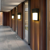 Modern Black LED Outdoor Wall Sconce 10W Waterproof Rectangular Porch Light