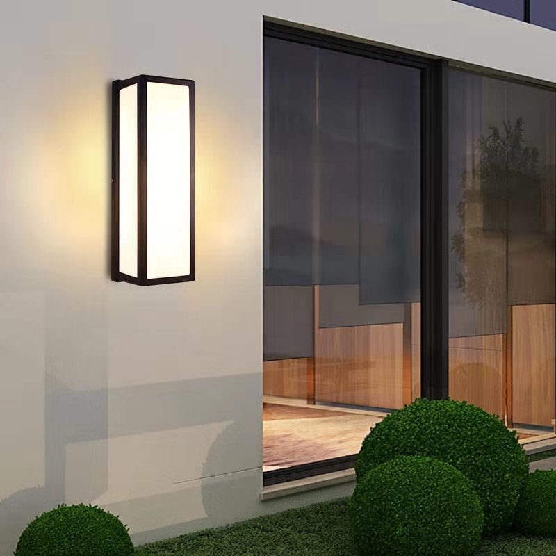Modern Black LED Outdoor Wall Sconce Waterproof Exterior Minimalist Lighting for Porch and Garden