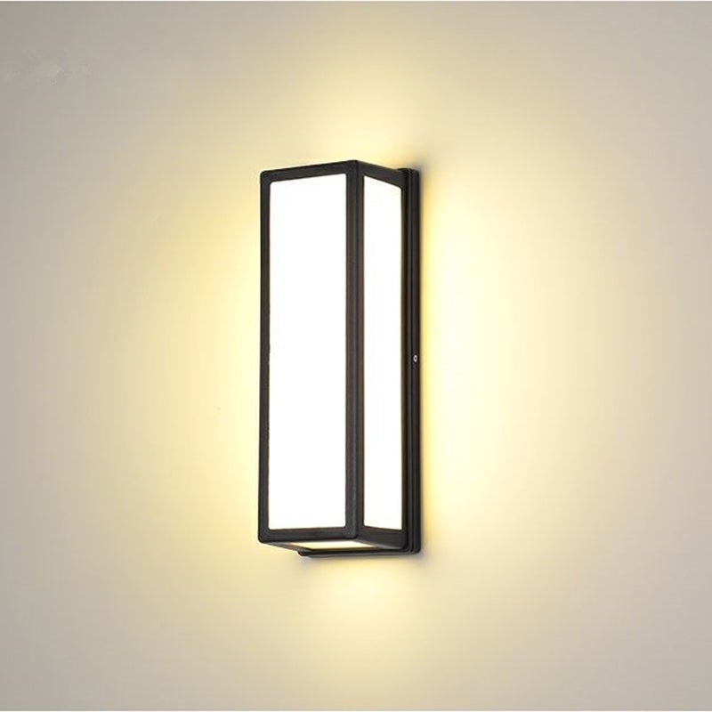 Modern Black LED Outdoor Wall Sconce Waterproof Exterior Minimalist Lighting for Porch and Garden