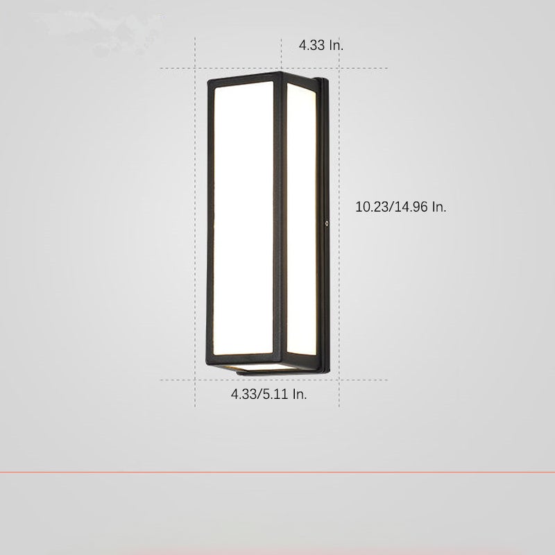 Modern Black LED Outdoor Wall Sconce Waterproof Exterior Minimalist Lighting for Porch and Garden