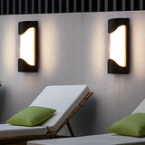 Modern Black LED Outdoor Wall Sconce Waterproof Exterior Porch Light for Balcony and Courtyard
