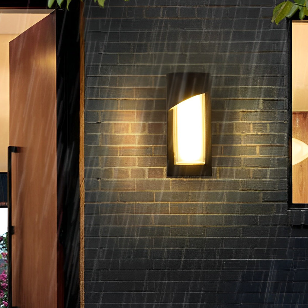 Modern Black LED Outdoor Wall Sconce Waterproof Exterior Porch Light for Balcony and Courtyard