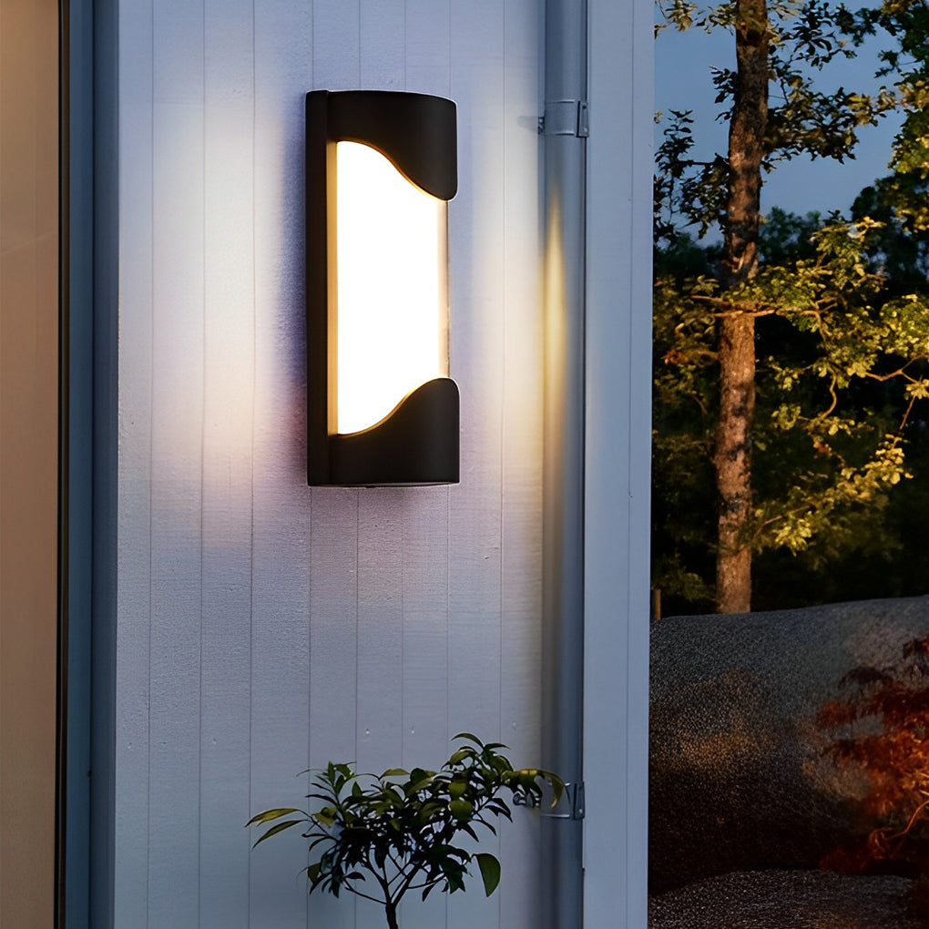 Modern Black LED Outdoor Wall Sconce Waterproof Exterior Porch Light for Balcony and Courtyard