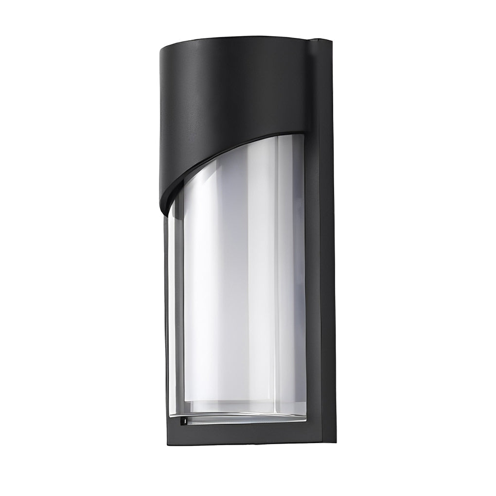 Modern Black LED Outdoor Wall Sconce Waterproof Exterior Porch Light for Balcony and Courtyard