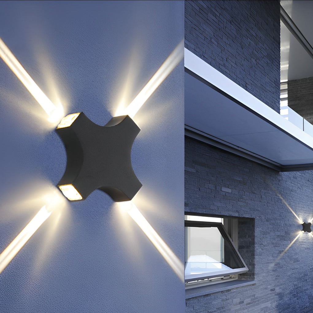 Modern Black LED Outdoor Wall Sconce Waterproof Starlight Decorative Garden Light for Yard and Patio