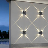 Modern Black LED Outdoor Wall Sconce Waterproof Starlight Decorative Garden Light for Yard and Patio
