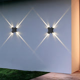 Modern Black LED Outdoor Wall Sconce Waterproof Starlight Decorative Garden Light for Yard and Patio