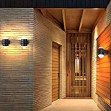 Modern Black LED Outdoor Wall Sconce Waterproof Up and Down Light Fixture for Villa and Patio