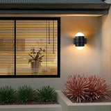 Modern Black LED Outdoor Wall Sconce Waterproof Up and Down Light Fixture for Villa and Patio