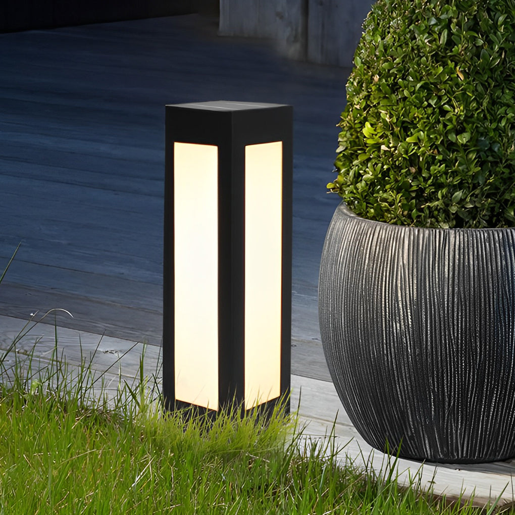 Modern Black LED Solar Pathway Lights Waterproof Outdoor Garden Lawn Lamp