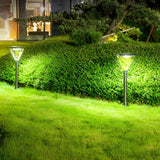 Modern Black LED Solar Pathway Lights Waterproof Outdoor Landscape Garden Post Lighting