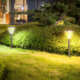 Modern Black LED Solar Pathway Lights Waterproof Outdoor Landscape Garden Post Lighting