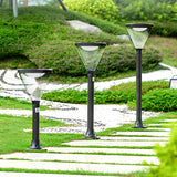 Modern Black LED Solar Pathway Lights Waterproof Outdoor Landscape Garden Post Lighting