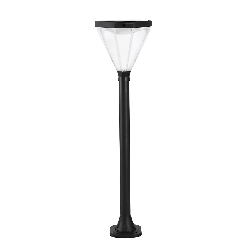 Modern Black LED Solar Pathway Lights Waterproof Outdoor Landscape Garden Post Lighting