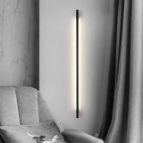 Modern Black LED Strip Wall Sconce Minimalist Postmodern 3 Step Dimming Lighting Fixture