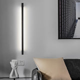 Modern Black LED Strip Wall Sconce Minimalist Postmodern 3 Step Dimming Lighting Fixture