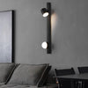 Modern Black LED Wall Sconce with Adjustable Spotlight and Minimalist Metal Design for Bedroom