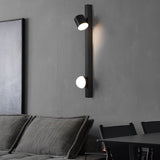 Modern Black LED Wall Sconce with Adjustable Spotlight and Minimalist Metal Design for Bedroom