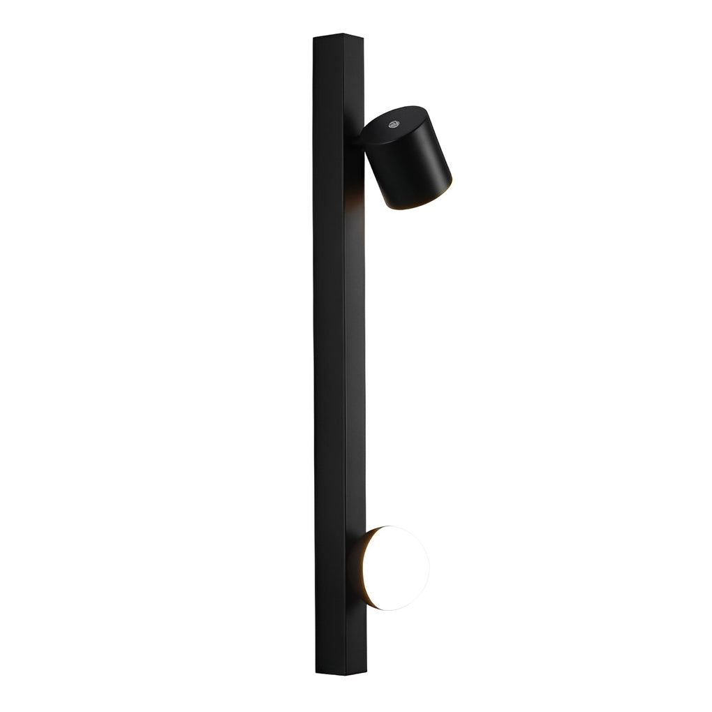 Modern Black LED Wall Sconce with Adjustable Spotlight and Minimalist Metal Design for Bedroom