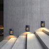 Modern Black LED Waterproof Outdoor Step Lights Recessed Rectangle Stair Wall Sconces IP65